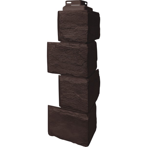 Цокольный сайдинг FineBer – Серия “Камень природный”, Угол наружный Коричневый купить в Тюмени