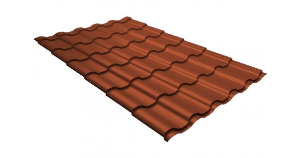 Металлочерепица кредо GL 0,5 GreenСoat Pural RR 750 кирпично-красный (RAL 8004 терракота) купить в Тюмени