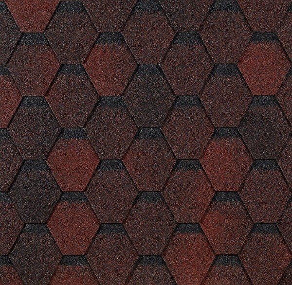 Гибкая черепица EURASIA Docke, Коллекция ШЕСТИГРАННИК Красный купить в Тюмени