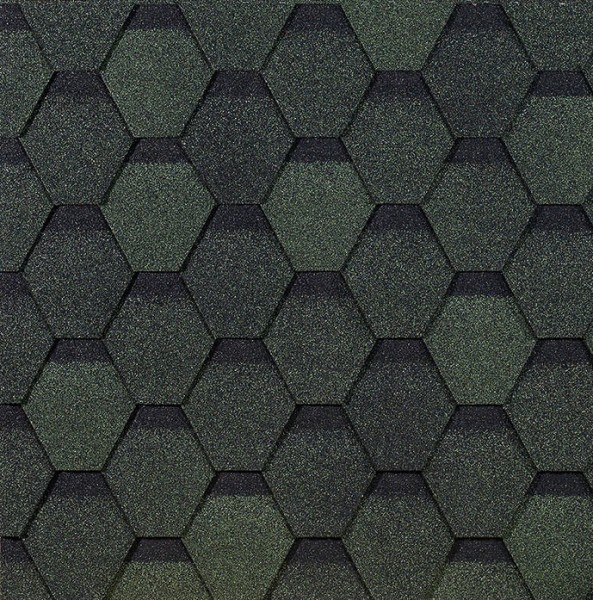 Гибкая черепица EURASIA Docke, Коллекция ШЕСТИГРАННИК Зелёный купить в Тюмени