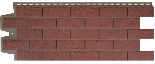 Фасадная панель Grand Line Состаренный кирпич Элит корица (махагон), ШОВ темно-бежевый купить в Тюмени