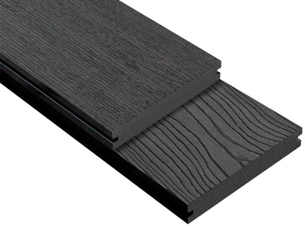 Террасная доска ДПК Outdoor 3D полнотелая STORM/OCEAN BLACK черная купить в Тюмени