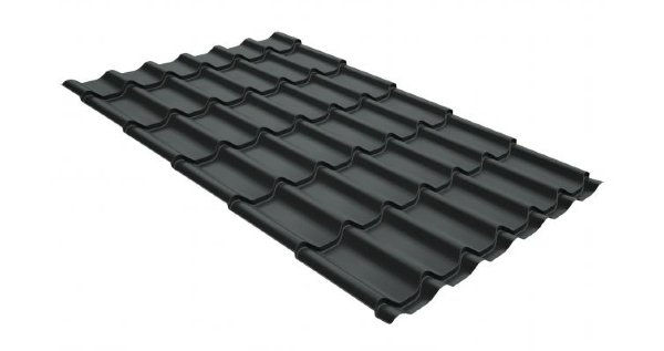 Металлочерепица классик GL 0,5 GreenCoat Pural Matt RR 23 темно-серый (RAL 7024 мокрый асфальт) купить в Тюмени