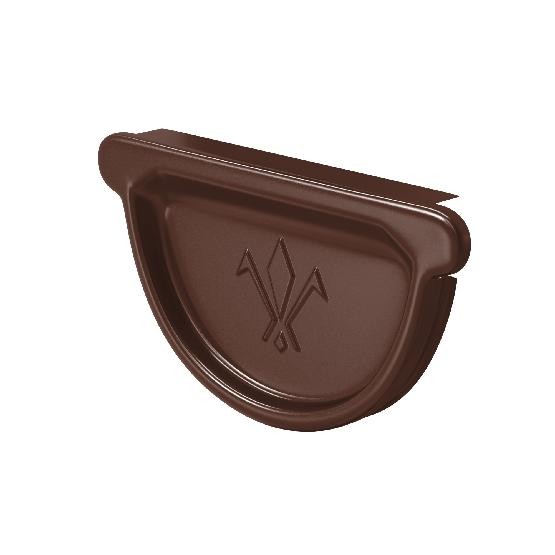 Водосток Aquasistem, система 125x90 - Заглушка универсальная с резиновым уплотнителем RAL 8017 Коричневый купить в Тюмени