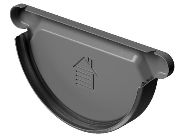 Заглушка желоба D125 Döcke STAL PREMIUM Графит, (RAL 7024) купить в Тюмени