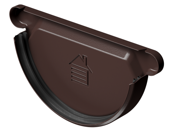 Заглушка желоба D125 Döcke STAL PREMIUM Шоколад, (RAL 8019) купить в Тюмени