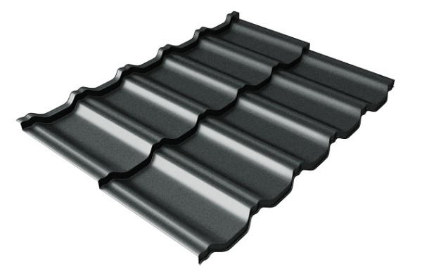 Металлочерепица модульная Квинта Uno Grand Line c 3D резом 0,5 Satin RAL 7016 антрацитово-серый купить в Тюмени