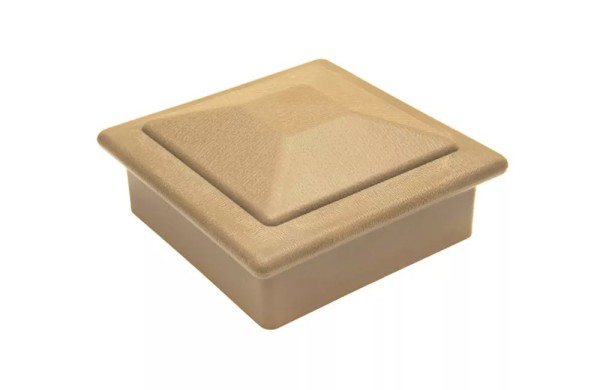 Крышка верхняя фигурная ПВХ для столба Deckart 100х100 Орех купить в Тюмени