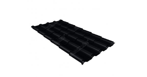 Металлочерепица камея 0,45 Drap RAL 9005 черный купить в Тюмени