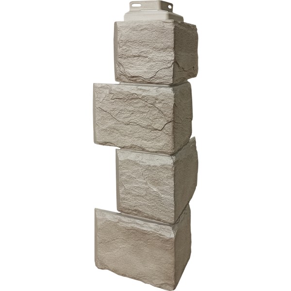 Цокольный сайдинг FineBer – Серия “Камень природный”, Угол наружный Песочный купить в Тюмени