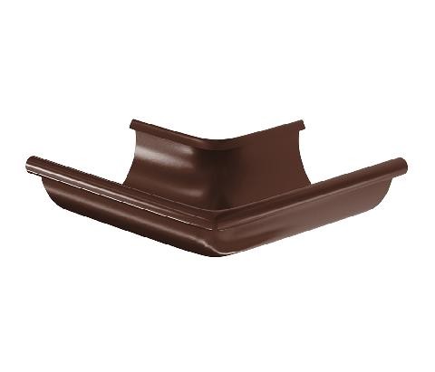 Водосток Aquasistem, система 125x90 - Угол желоба, наружный 90° RAL 8017 Коричневый купить в Тюмени