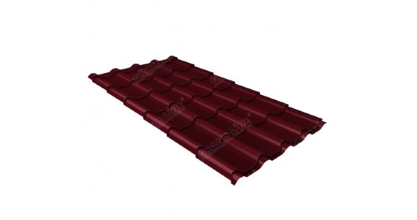 Металлочерепица камея 0,45 Drap RAL 3005 красное вино купить в Тюмени