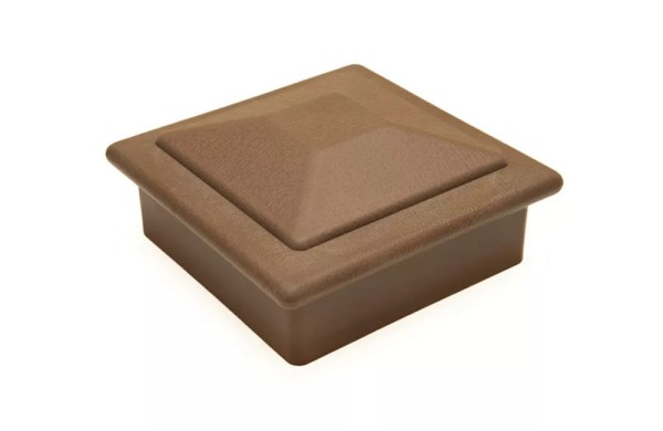 Крышка верхняя фигурная ПВХ для столба Deckart 100х100 Шоколад купить в Тюмени