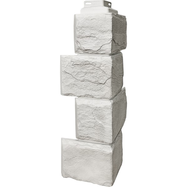 Цокольный сайдинг FineBer – Серия “Камень природный”, Угол наружный Жемчужный купить в Тюмени