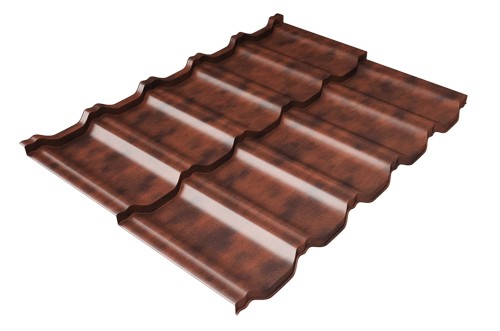 Металлочерепица модульная Квинта Uno Grand Line c 3D резом 0,45 Safari Twincolor Brown купить в Тюмени