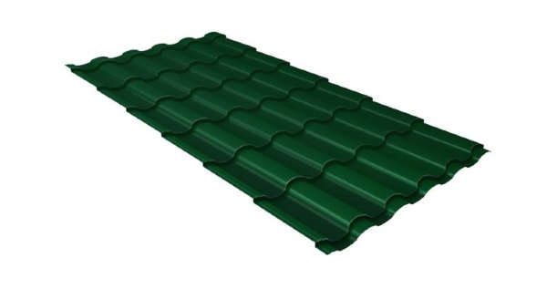 Металлочерепица кредо 0,5 Satin RAL 6005 зеленый мох купить в Тюмени