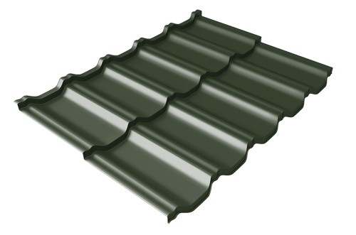 Металлочерепица модульная Квинта Uno Grand Line c 3D резом 0,5 GreenСoat Pural RR 11 темно-зеленый (RAL 6020 хромовая зелень) купить в Тюмени