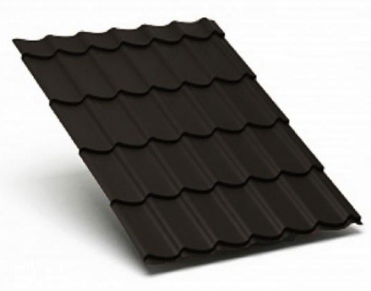 Металлочерепица Металл Профиль матовый полиэстр Valori 0,5 сталь RR 32 темно-коричневый купить в Тюмени