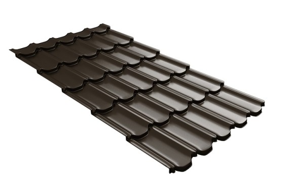 Металлочерепица квинта плюс с 3D резом 0,5 GreenСoat Pural RR 32 темно-коричневый (RAL 8019 серо-коричневый) купить в Тюмени