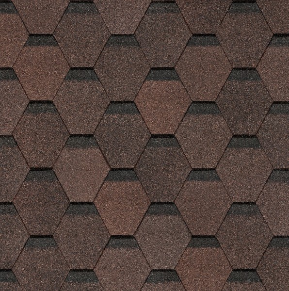 Гибкая черепица Docke, коллекция Шестигранник Коричневый купить в Тюмени