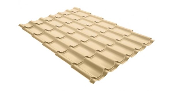 Металлочерепица модерн 0,45 PE RAL 1014 слоновая кость купить в Тюмени