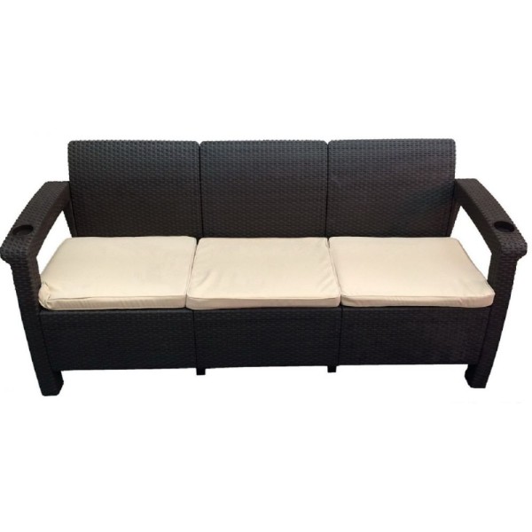 Трёхместный диван  Yalta Sofa 3 Seat венге купить в Тюмени