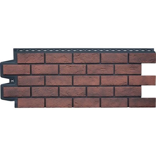Фасадная панель Grand Line Состаренный кирпич Элит кофе (жжёный), ШОВ черный купить в Тюмени