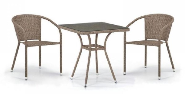Комплект плетеной мебели AFINA из иск. ротанга T282BNT/Y137C-W56 Light Brown 2Pcs купить в Тюмени