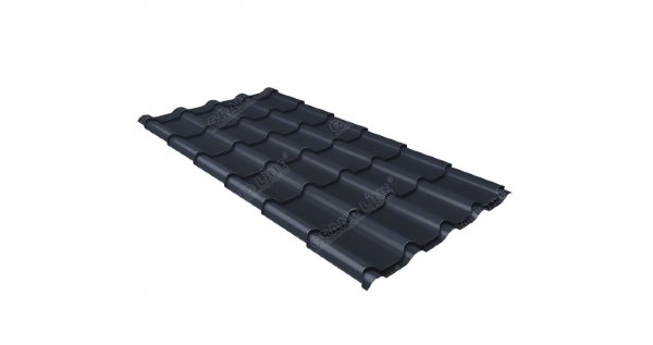 Металлочерепица камея 0,5 Satin RAL 7024 мокрый асфальт купить в Тюмени