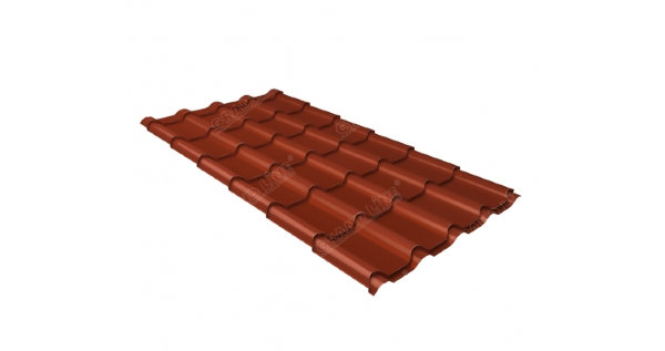 Металлочерепица камея 0,5 Satin RAL 8004 терракота купить в Тюмени