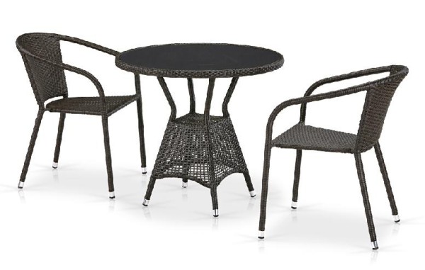 Комплект плетеной мебели AFINA из иск. ротанга T707ANS/Y137C-W53 Brown 2Pcs купить в Тюмени