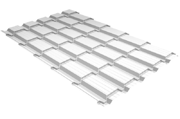 Металлочерепица GL квадро профи 0,5 Satin RAL 9003 сигнальный белый купить в Тюмени