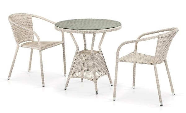 Комплект плетеной мебели AFINA из иск. ротанга T705ANT/Y137C-W85 Latte 2Pcs купить в Тюмени
