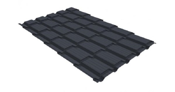 Металлочерепица GL квадро профи 0,5 GreenCoat Pural RR 23 темно-серый (RAL 7024) мокрый асфальт купить в Тюмени