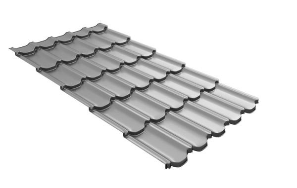 Металлочерепица квинта плюс с 3D резом 0,5 Satin RAL 7004 сигнальный серый купить в Тюмени