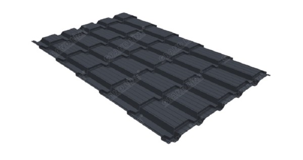 Металлочерепица GL квадро профи 0,5 Satin RAL 7024 мокрый асфальт купить в Тюмени