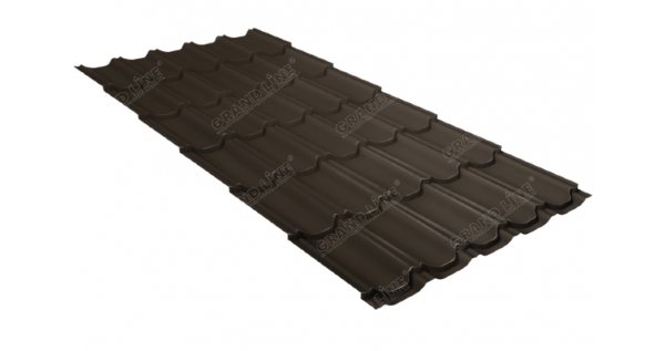 Металлочерепица квинта плюс 0,5 GreenCoat Pural Matt RR 32 темно-коричневый (RAL 8019 серо-коричневый) купить в Тюмени